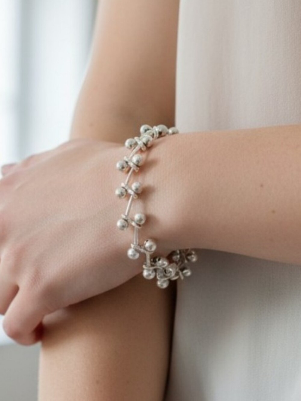 ✨️Heavy Chic Sterling Silver Ball Bracelet